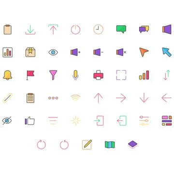 Vector of Essential UI Icon Set. Perfect for user interface, new application. Stock Illustration