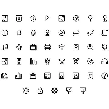 Vector of Essential UI Icon Set. Perfect for user interface, new application. Stock Illustration