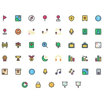 Vector of Essential UI Icon Set. Perfect for user interface, new application. Stock Illustration