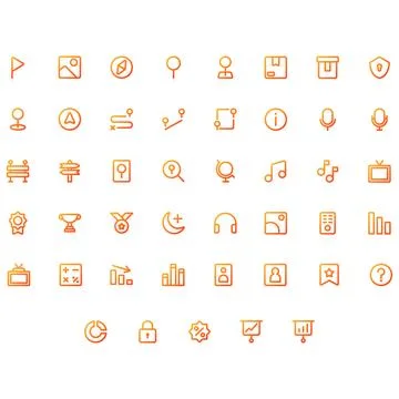 Vector of Essential UI Icon Set. Perfect for user interface, new application. Stock Illustration