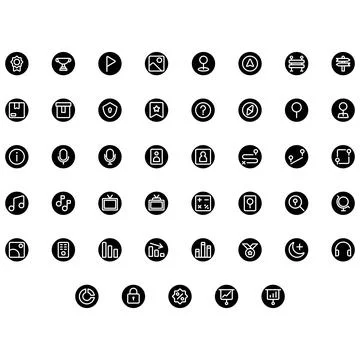 Vector of Essential UI Icon Set. Perfect for user interface, new application. Stock Illustration