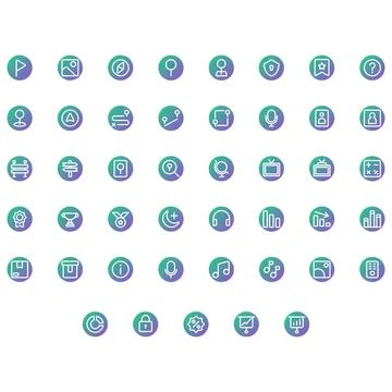 Vector of Essential UI Icon Set. Perfect for user interface, new application. Stock Illustration