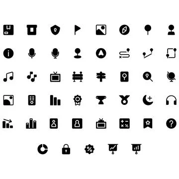 Vector of Essential UI Icon Set. Perfect for user interface, new application. Stock Illustration