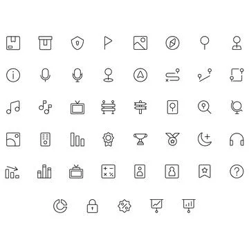 Vector of Essential UI Icon Set. Perfect for user interface, new application. Stock Illustration