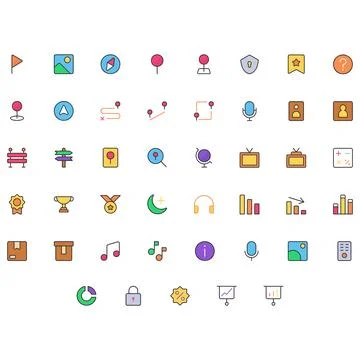 Vector of Essential UI Icon Set. Perfect for user interface, new application. Stock Illustration