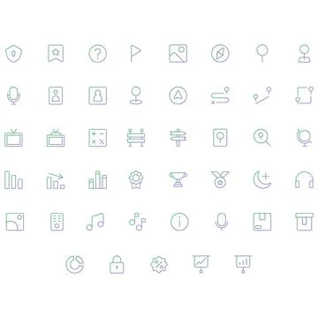 Vector of Essential UI Icon Set. Perfect for user interface, new application. Stock Illustration