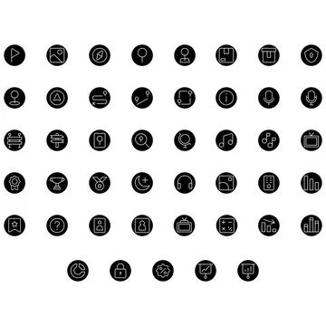 Vector of Essential UI Icon Set. Perfect for user interface, new application. Stock Illustration