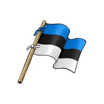 Vector of Estonian Flag Stock Illustration