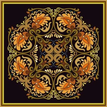 Vector ethnic abstract flower illustration 스톡 일러스트