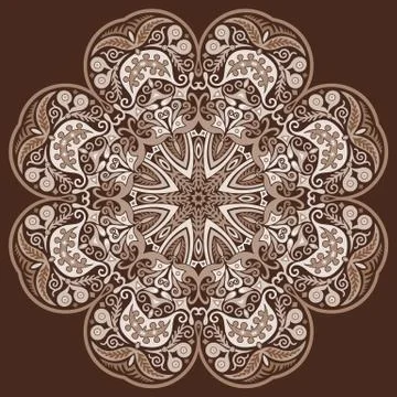 Vector ethnic abstract flower illustration Stock Illustration