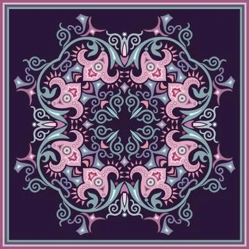 Vector ethnic abstract flower illustration Stock Illustration