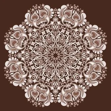 Vector ethnic abstract flower illustration Illustrazione stock