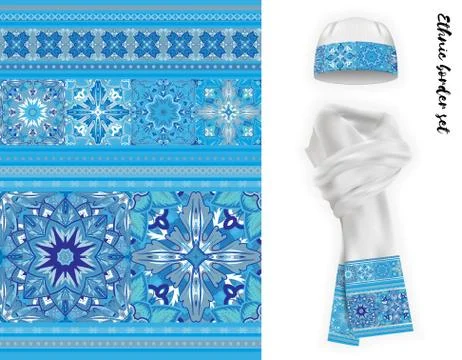 Vector ethnic border set Иллюстрация