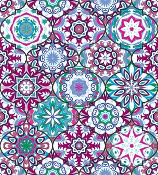 Vector ethnic colorful bohemian pattern in bright colors Illustrazione stock