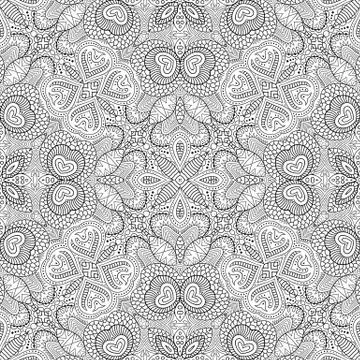 Vector ethnic hand drawn line art seamless pattern 库存插图