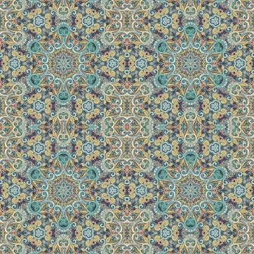 Vector ethnic hand drawn seamless pattern Stock Illustration