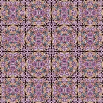 Vector ethnic hand drawn seamless pattern 스톡 일러스트
