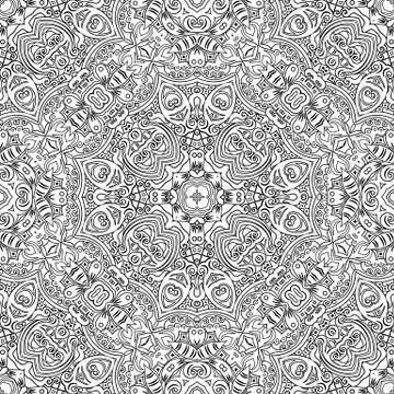 Vector ethnic line art hand drawn background Stock Illustration