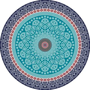 Vector Ethnic mandala design. Dot painting art in aboriginal style Stock Illustration