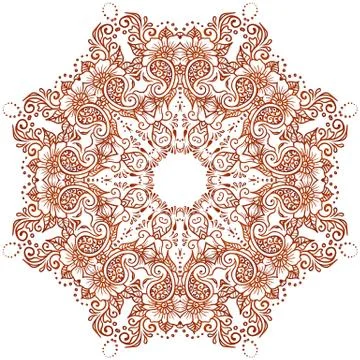 Vector ethnic mehndi circular pattern. Template for mehndi ornament. Hand drawn Stock Illustration