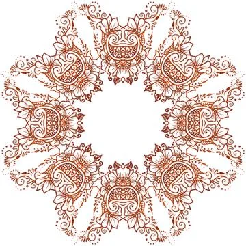 Vector ethnic mehndi circular pattern. Template for mehndi ornament. Hand drawn Illustration