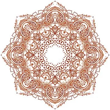Vector ethnic mehndi circular pattern. Template for mehndi ornament. Hand drawn Illustration