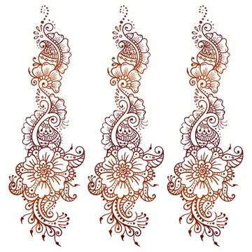 Vector ethnic mehndi pattern. Template for mehndi ornament. Hand drawn detailed Stock Illustration
