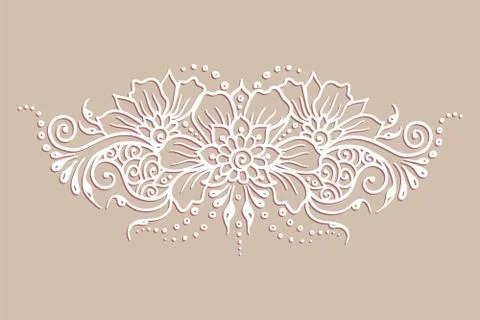 Vector ethnic mehndi pattern. Template for mehndi ornament. Hand drawn detailed 스톡 일러스트