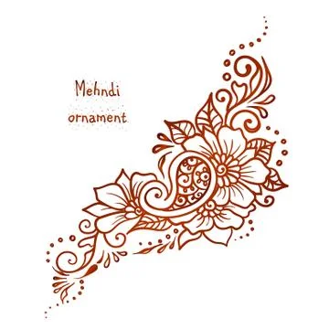 Vector ethnic mehndi pattern. Template for mehndi ornament. Hand drawn detailed Illustration
