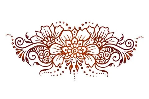Vector ethnic mehndi pattern. Template mehndi ornament. Hand drawn detailed Illustrazione stock