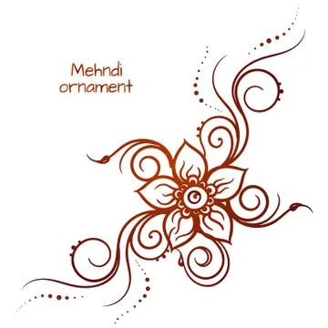 Vector ethnic mehndi pattern. Template for mehndi ornament. Hand drawn detailed 스톡 일러스트
