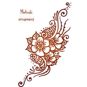 Vector ethnic mehndi pattern. Template for mehndi ornament. Hand drawn detailed Stockillustratie