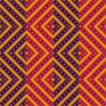 Vector ethnic rhombs texture . Carpet or wallpaper pattern. Red, blue and yel Stock Illustration