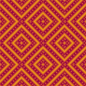 Vector ethnic rhombs texture . Carpet or wallpaper pattern. Red and yellow co Illustrazione stock