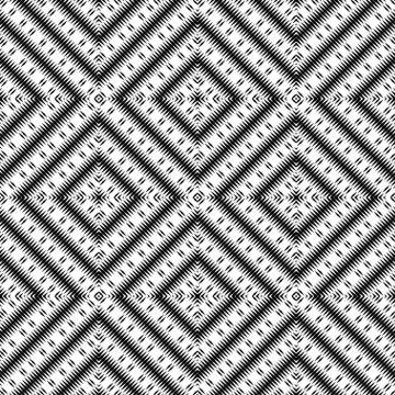 Vector ethnic rhombs texture . Carpet or wallpaper pattern. Black and white c Illustrazione stock