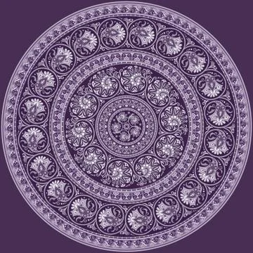 Vector ethnic round ornamental illustration. Illustrazione stock