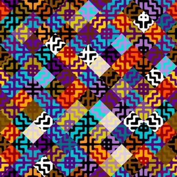 Vector ethnic tribal pattern. Seamless art image. Stock Illustration