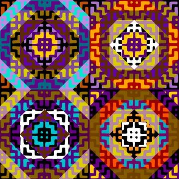 Vector ethnic tribal pattern. Seamless art image. Stock Illustration