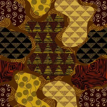 Vector ethnic tribal pattern. Seamless art image. Stock Illustration