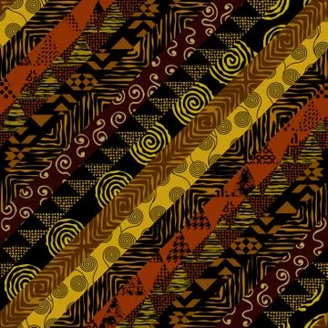 Vector ethnic tribal pattern. Seamless art image. Stock Illustration