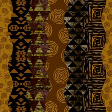 Vector ethnic tribal pattern. Seamless art image. Illustrazione stock