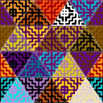 Vector ethnic tribal pattern. Seamless art image. Stock Illustration