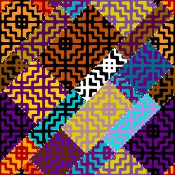Vector ethnic tribal pattern. Seamless art image. Stock Illustration