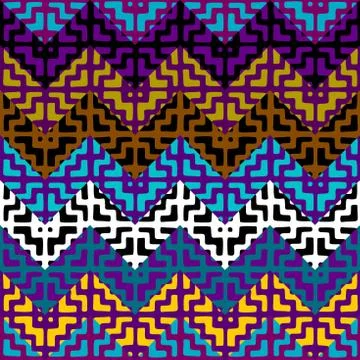 Vector ethnic tribal pattern. Seamless art image. Stock Illustration