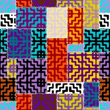 Vector ethnic tribal pattern. Seamless art image. Stock Illustration