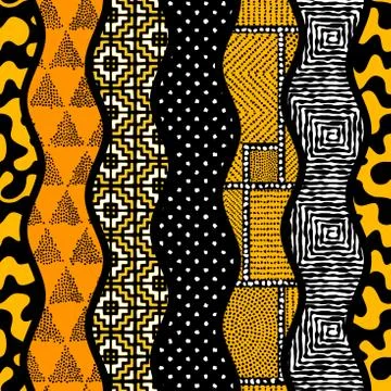 Vector ethnic tribal pattern. Seamless art image. Stock Illustration