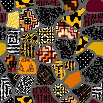 Vector ethnic tribal pattern. Seamless art image. Stock Illustration