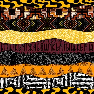 Vector ethnic tribal pattern. Seamless art image. Stock Illustration