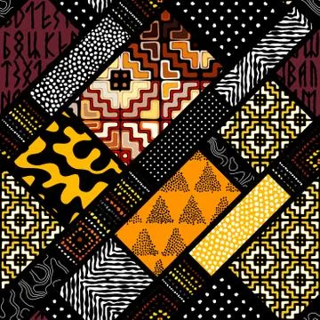 Vector ethnic tribal pattern. Seamless art image. Stock Illustration