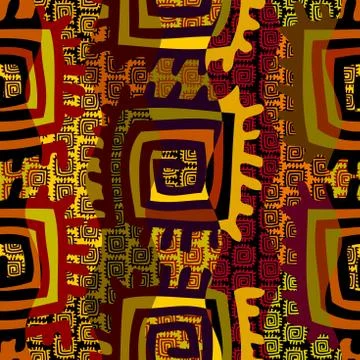Vector ethnic tribal pattern. Seamless art image. Illustrazione stock